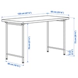 LAGKAPTEN / SPÄND Desk, grid multicolour/white, 120x60 cm
