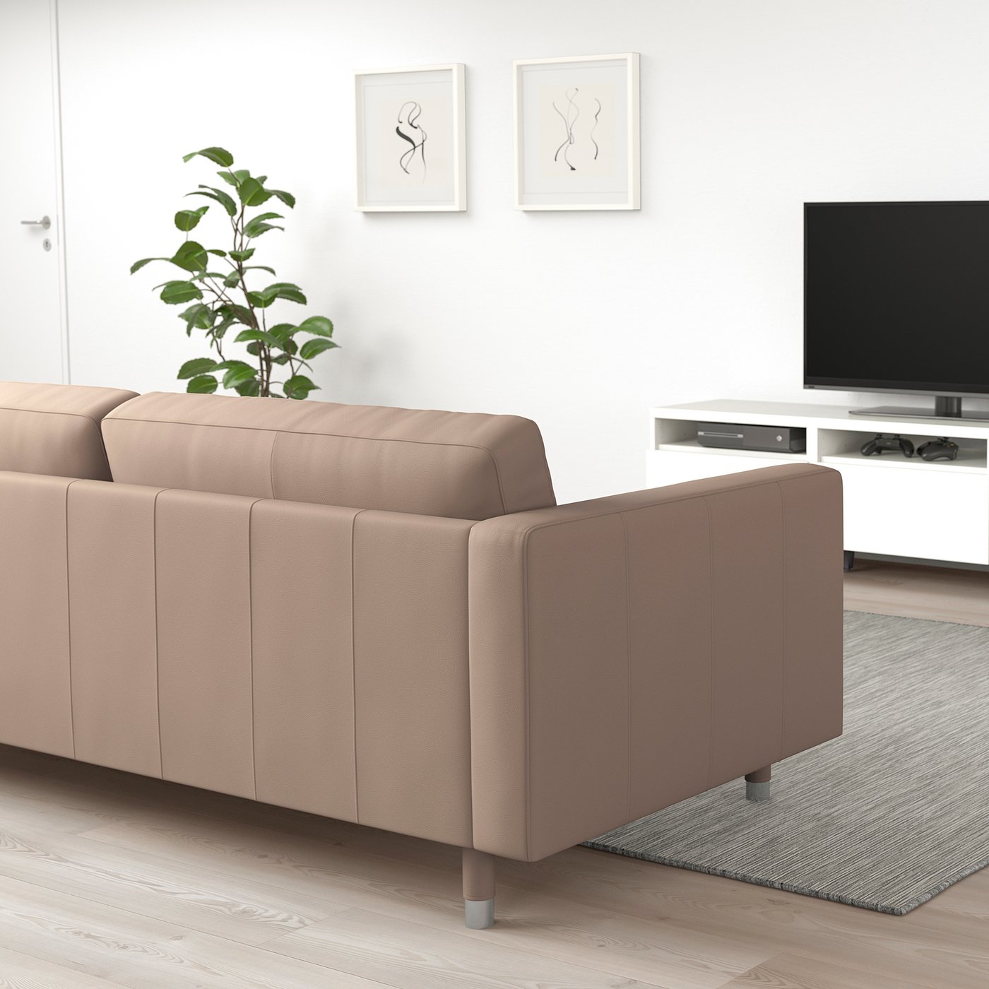 LANDSKRONA 2-seat sofa, Grann/Bomstad dark beige/metal - IKEA