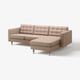 LANDSKRONA 3-seat sofa, with chaise longue/Grann/Bomstad dark beige/metal