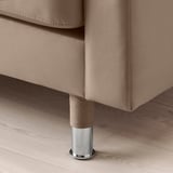 LANDSKRONA Chaise longue, add-on unit, Grann/Bomstad dark beige/metal