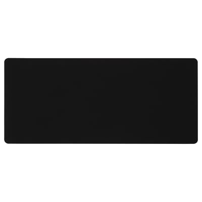 Black gaming mouse pad, smooth, durable, recycled polyester, non-slip base.