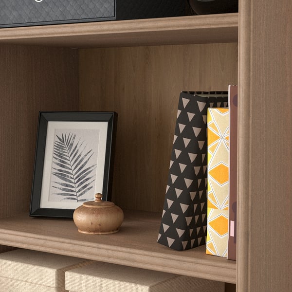 LANESUND Bookcase, grey-brown, 121x37x152 cm