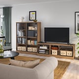 LANESUND TV storage combination, grey-brown, 282x47x152 cm