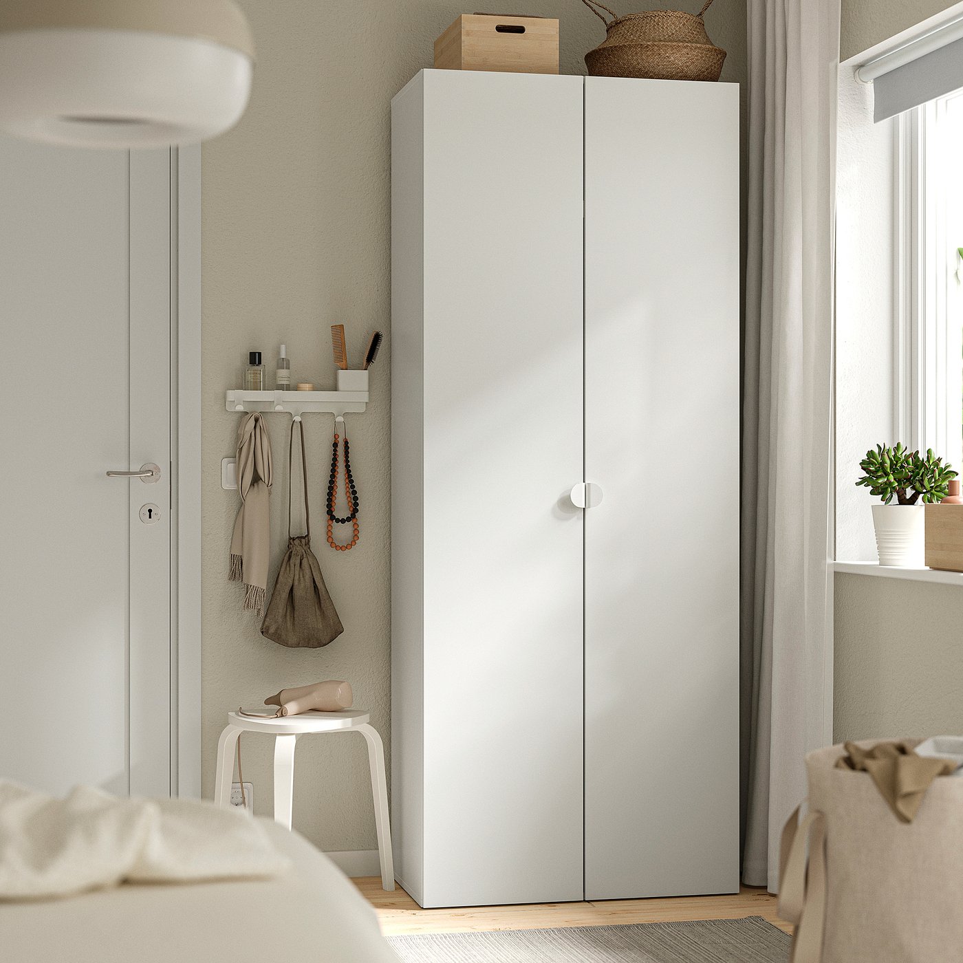 LASTARE wardrobe combination, white, 80x42x200 cm - IKEA