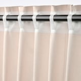 LENDA Curtains with tie-backs, 1 pair, light pink/with heading tape, 140x250 cm
