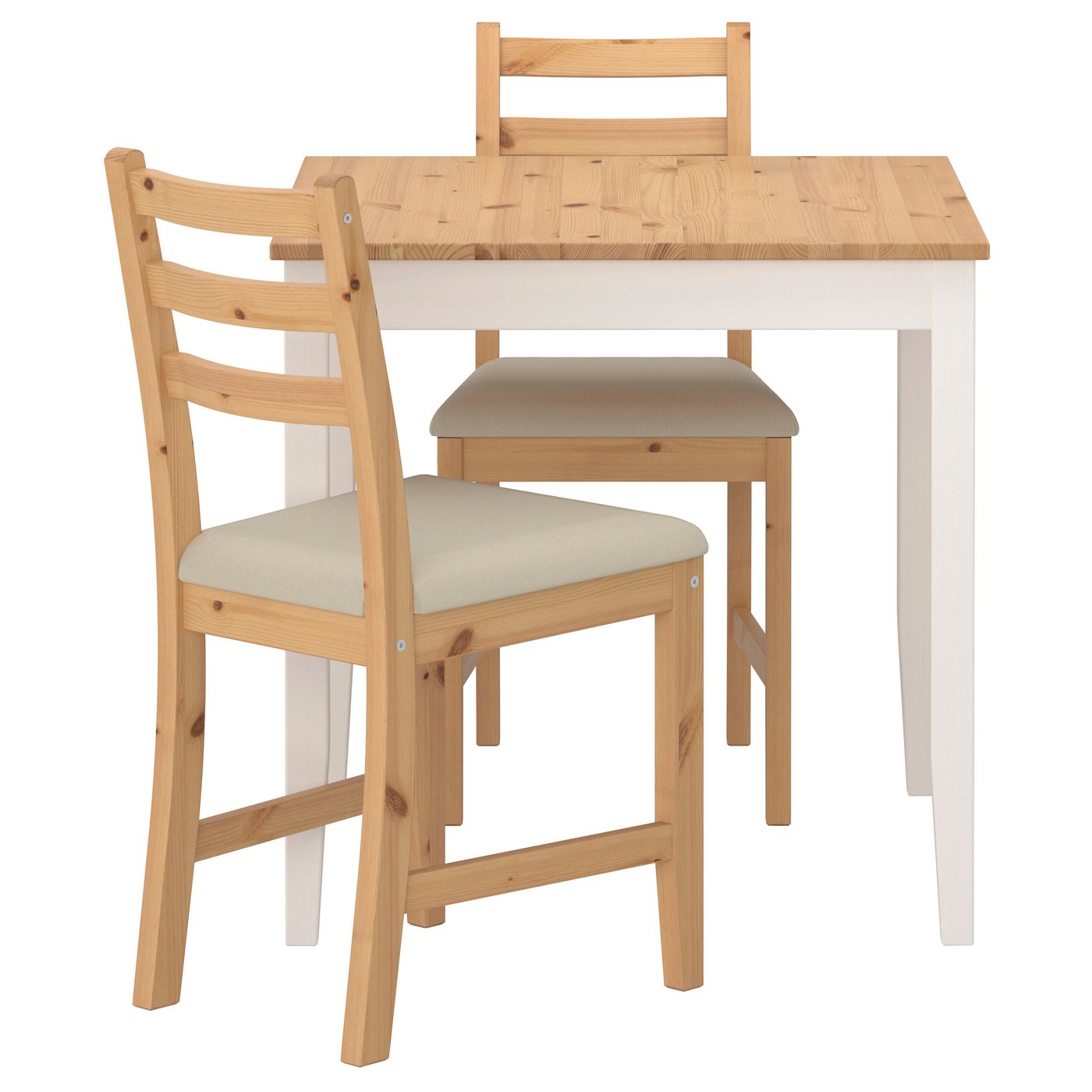 LERHAMN Table and 2 chairs - light 