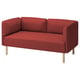 LILLEHEM 2-seat modular sofa, Gunnared/brown-red wood