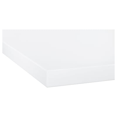 LILLHAMRA Worktop w cut-out, white/acrylic for sink left/hob right, 25.9x6.5 dm