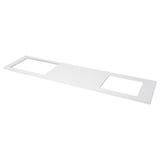 LILLHAMRA Worktop w cut-out, white/acrylic for sink left/hob right, 25.9x6.5 dm