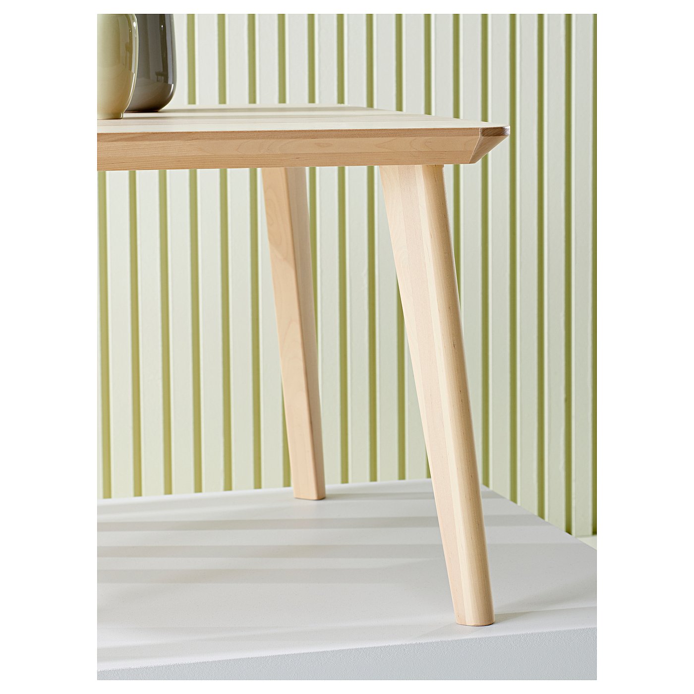 LISABO / RÖNNINGE table and 2 chairs, ash veneer/green, 88x78 cm
