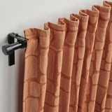 LÖNNSTÄVMAL Block-out curtains, 1 pair, light red-brown/with heading tape, 145x250 cm