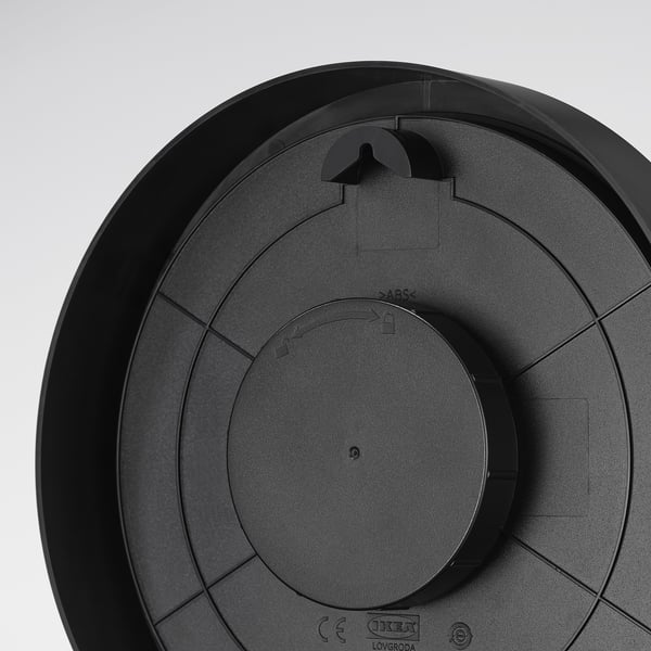LÖVGRODA Clock, black, 22x20x4 cm