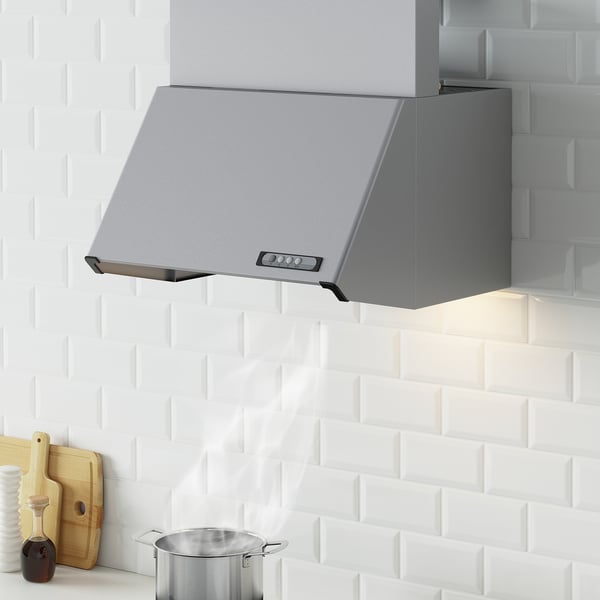 LUFTIG Wall mounted extractor hood, silver-colour