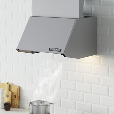 LUFTIG Wall mounted extractor hood, silver-colour