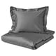 LUKTJASMIN Duvet cover and pillowcase, dark grey, 150x200/50x60 cm