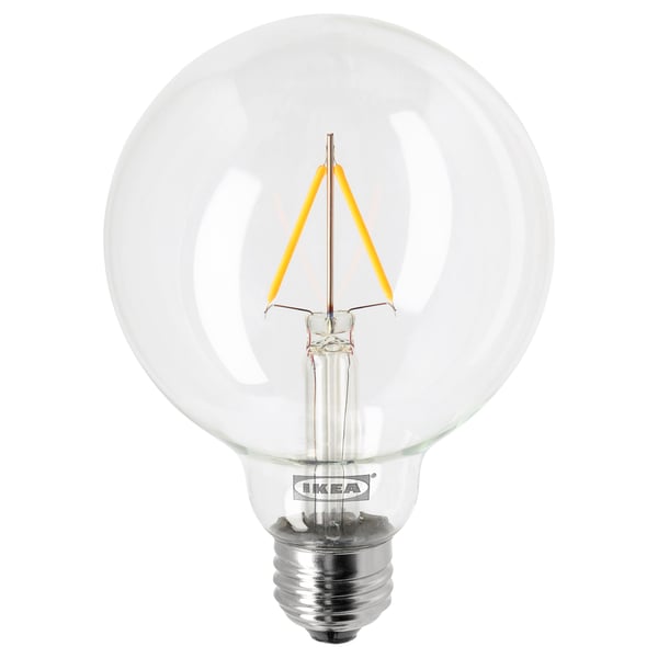 LUNNOM LED bulb E26 100 lumen, globe clear, 95 mm IKEA
