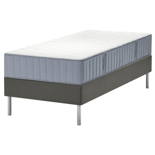 LYNGÖR Divan bed, Vågstranda firm/light blue dark grey, 90x200 cm