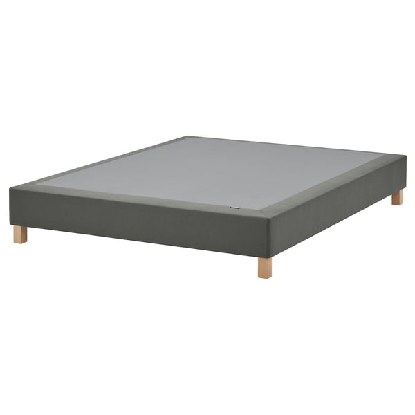 LYNGÖR Slatted mattress base with legs, dark grey, 160x200 cm