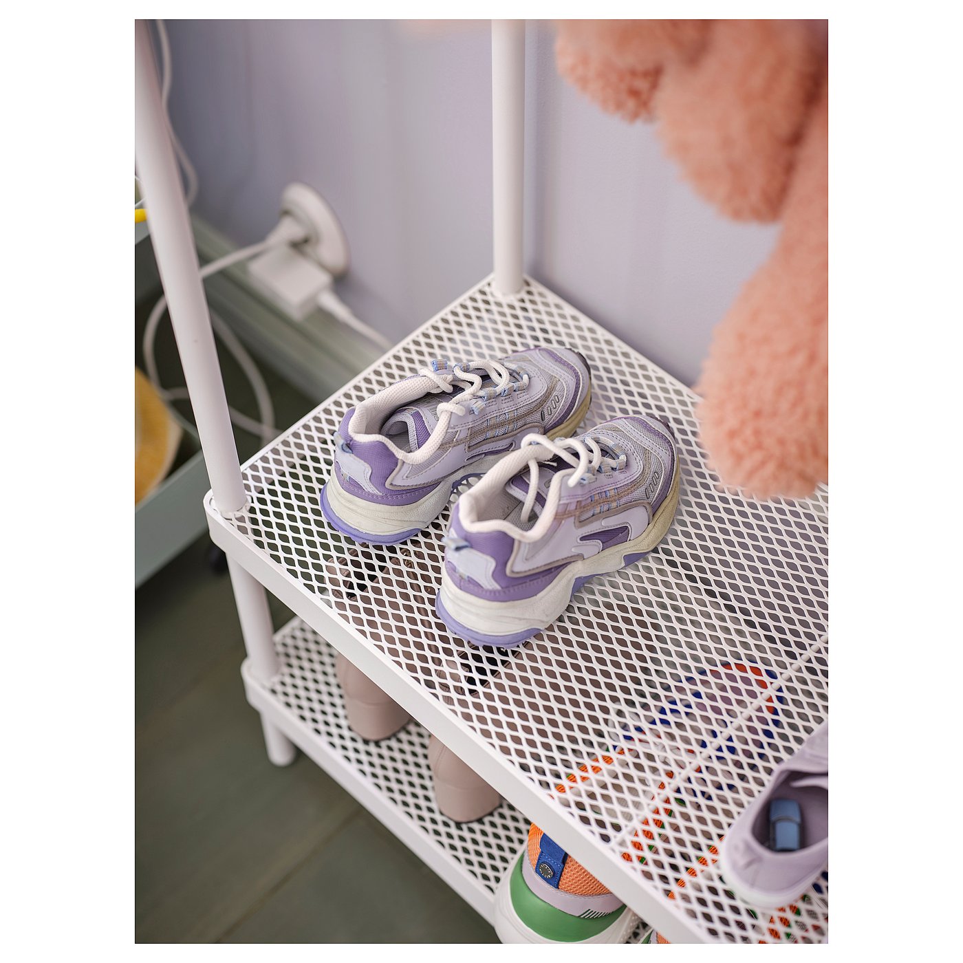 MACKAPÄR coat rack with shoe storage unit, white, 78x32x200 cm - IKEA
