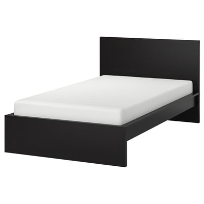 MALM Bed frame, high, black-brown/Lönset, 120x200 cm