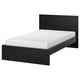 MALM Bed frame, high, black-brown/Luröy, 120x200 cm