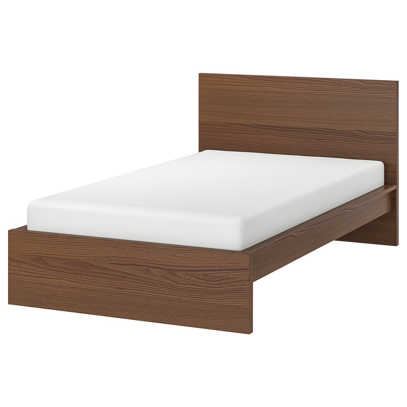 MALM Bed frame, high, brown stained ash veneer, 120x200 cm IKEA