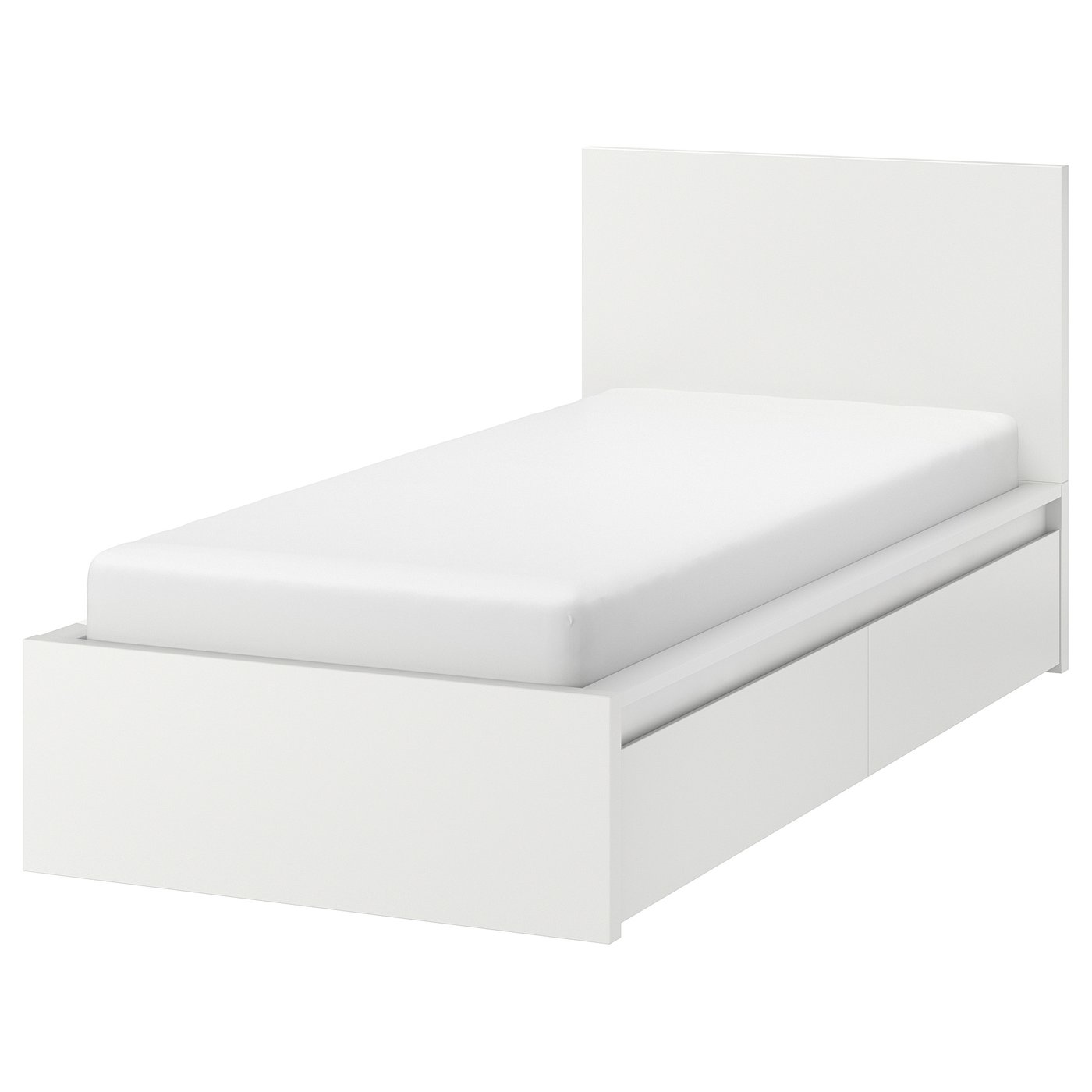 white single bed frame with storage