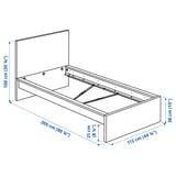 MALM Bed frame, high, white/Luröy, 97x196 cm