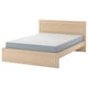 MALM Bed frame with mattress, white stained oak veneer/Vesteröy extra firm, 140x200 cm