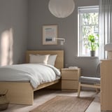 MALM Bed frame with mattress, white stained oak veneer/Vesteröy firm, 90x200 cm