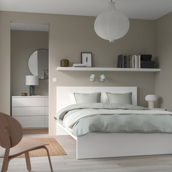 MALM Bed frame with mattress, white/Vesteröy extra firm, 140x200 cm