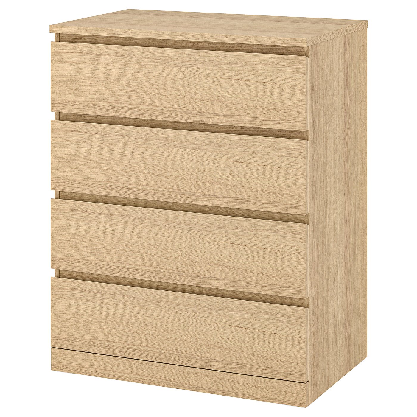 MALM chest of 4 drawers, white stained oak veneer, 80x100 cm - IKEA