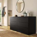 MALM Chest of 6 drawers, black-brown, 160x78 cm