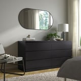 MALM Chest of 6 drawers, black-brown, 160x78 cm