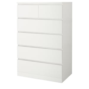 Malm Chest Of 6 Drawers White Stained Oak Veneer Ikea