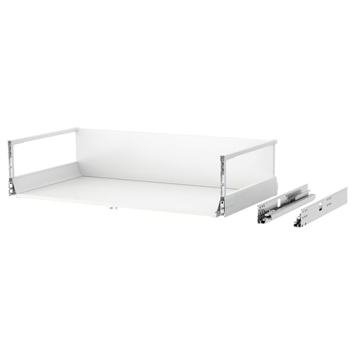 MAXIMERA white pull-out drawer with smooth runners and soft closing mechanism.