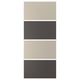 MEHAMN dual-sided sliding door panels in beige and black, rectangular, fibreboard with paper foil.