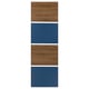 MEHAMN: dual-tone panels - blue & walnut. Rectangular design for sliding doors. Made from fibreboard and paper foil.