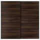 MEHAMN Pair of sliding doors, black/double sided dark brown oak effect, 200x201 cm