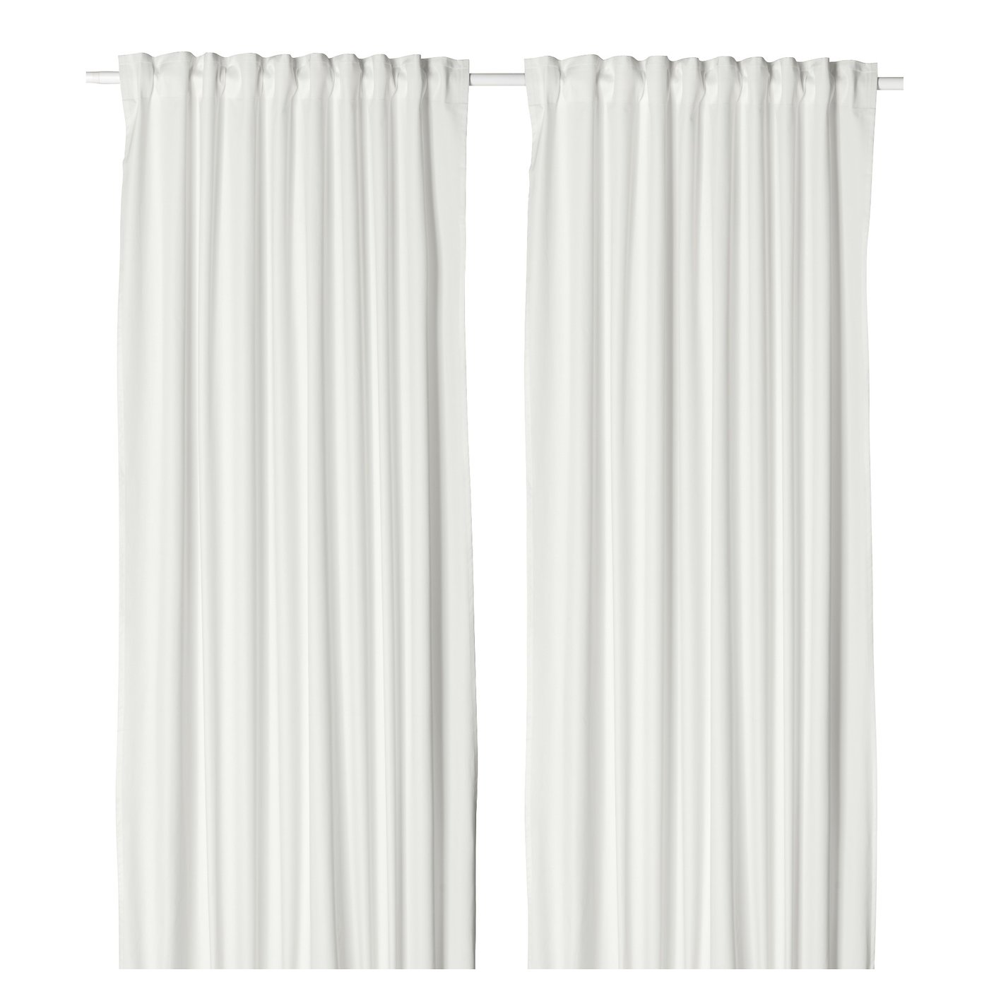 IKEA カーテンMERETE キナリアイボリー MERETE room darkening curtains, 1 pair, white/with eyelets