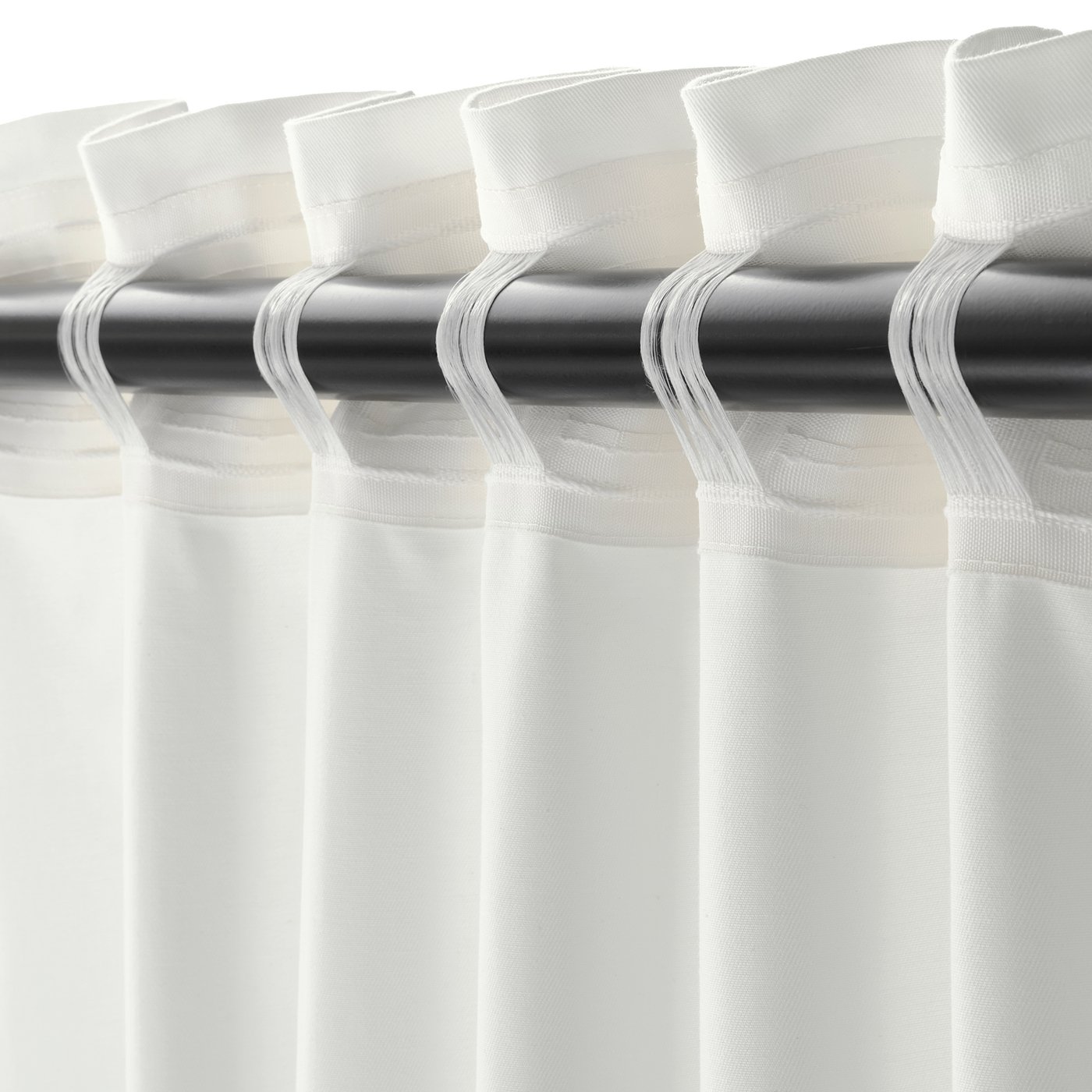 IKEA カーテンMERETE キナリアイボリー MERETE room darkening curtains, 1 pair, white/with eyelets