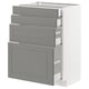 METOD Base cab 4 frnts/4 drawers, white Maximera/Bodbyn grey, 60x41x80 cm