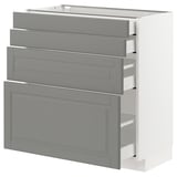 METOD Base cab 4 frnts/4 drawers, white Maximera/Bodbyn grey, 80x41x80 cm