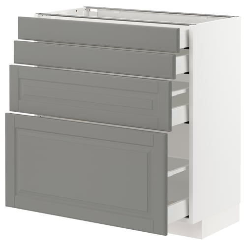 METOD kitchen unit: grey, rectangular, 3 drawers, modern design.