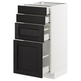 METOD Base cab 4 frnts/4 drawers, white Maximera/Lerhyttan black stained, 40x41x80 cm