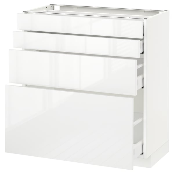 METOD Base cab 4 frnts/4 drawers, white Maximera/Ringhult white, 80x41x80 cm