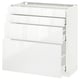 METOD Base cab 4 frnts/4 drawers, white Maximera/Ringhult white, 80x41x80 cm