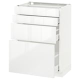 METOD Base cab 4 frnts/4 drawers, white Maximera/Ringhult white, 60x41x80 cm
