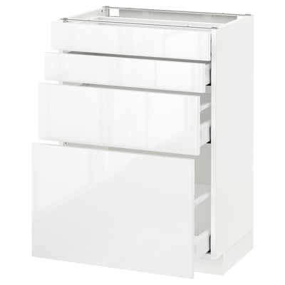 METOD Base cab 4 frnts/4 drawers, white Maximera/Ringhult white, 60x41x80 cm