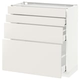 METOD Base cab 4 frnts/4 drawers, white Maximera/Veddinge white, 80x41x80 cm